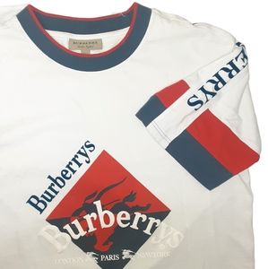 Burberry | Velour | Hockey tee | Oversized | big logo | RARE